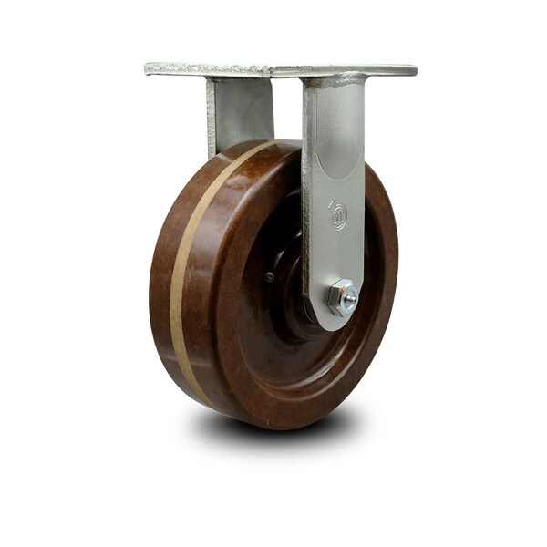 8 Inch Extra Heavy Duty High Temp Phenolic Wheel Rigid Top Plate Caster SCC